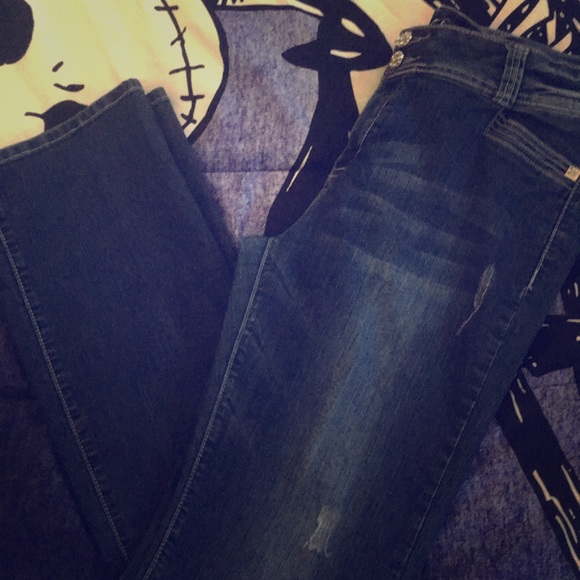 Blue Jeans boot cut distressed - Picture 1 of 5